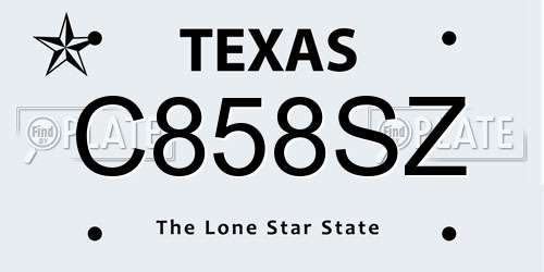 C858SZ Texas License Plate
