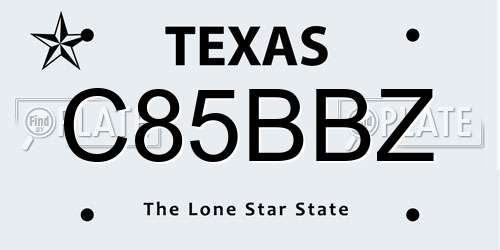 C85BBZ Texas License Plate
