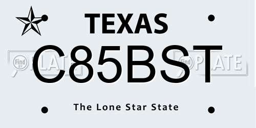C85BST Texas License Plate
