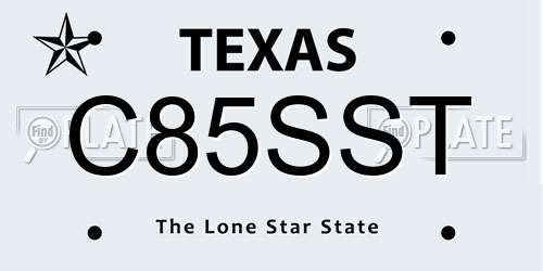 C85SST Texas License Plate