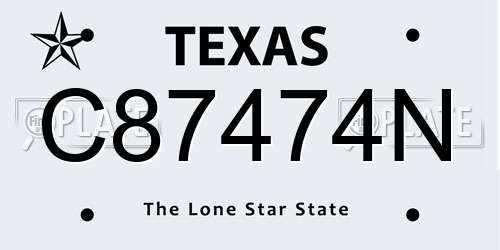 C87474N Texas License Plate