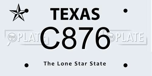 C876 Texas License Plate