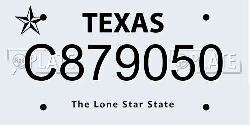 C879050 Texas License Plate