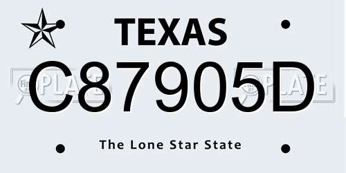C87905D Texas License Plate