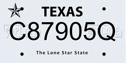 C87905Q Texas License Plate