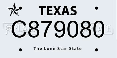 C879080 Texas License Plate