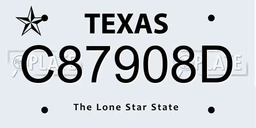 C87908D Texas License Plate