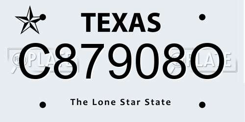 C87908O Texas License Plate