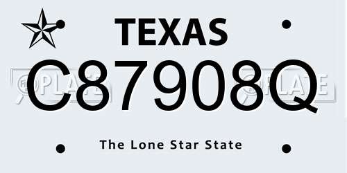 C87908Q Texas License Plate