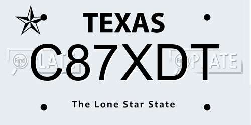 C87XDT Texas License Plate