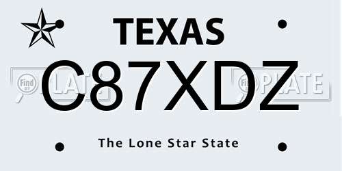 C87XDZ Texas License Plate