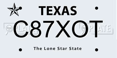 C87XOT Texas License Plate