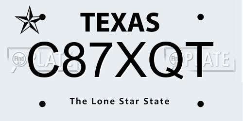 C87XQT Texas License Plate
