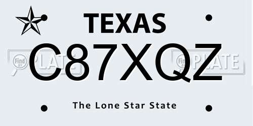 C87XQZ Texas License Plate