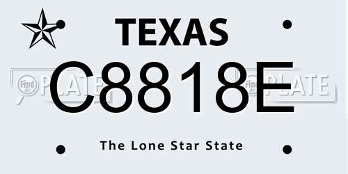 C8818E Texas License Plate