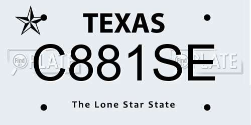 C881SE Texas License Plate