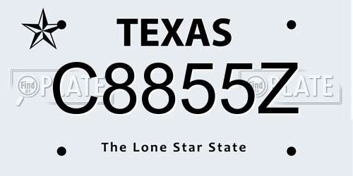 C8855Z Texas License Plate