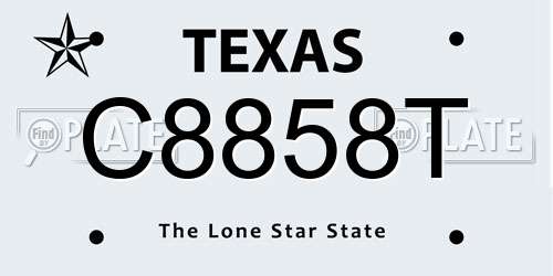 C8858T Texas License Plate