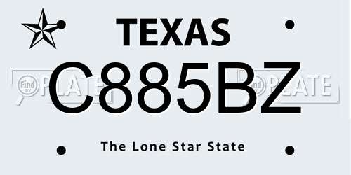 C885BZ Texas License Plate