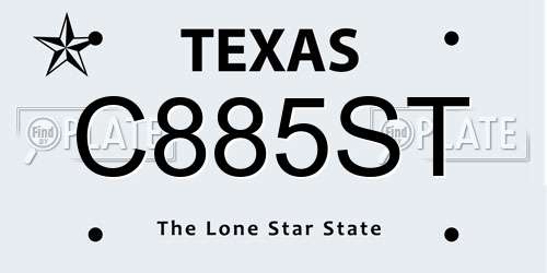 C885ST Texas License Plate