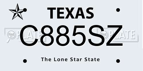 C885SZ Texas License Plate