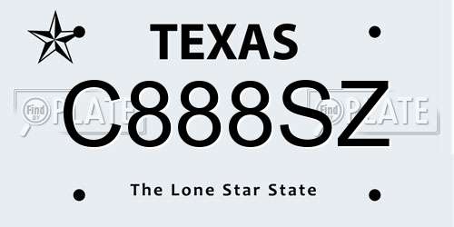 C888SZ Texas License Plate