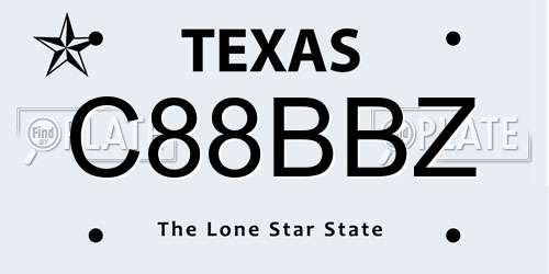 C88BBZ Texas License Plate