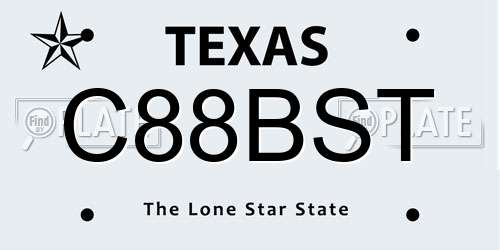C88BST Texas License Plate
