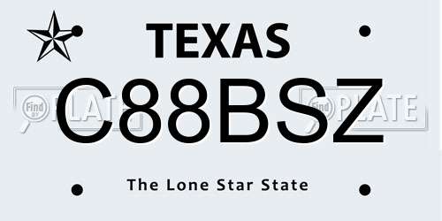 C88BSZ Texas License Plate