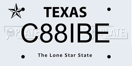 C88IBE Texas License Plate
