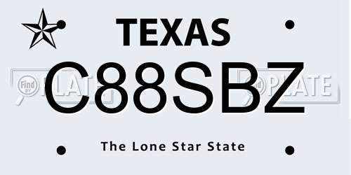 C88SBZ Texas License Plate