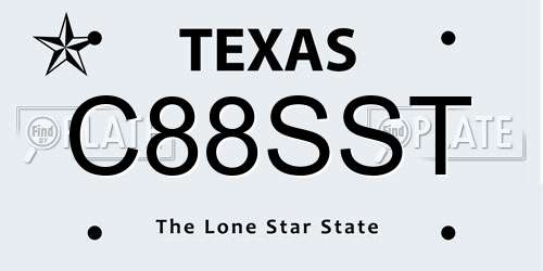 C88SST Texas License Plate