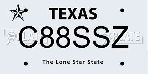 C88SSZ Texas License Plate