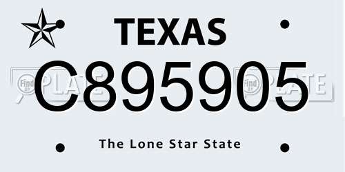 C895905 Texas License Plate