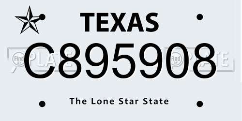 C895908 Texas License Plate