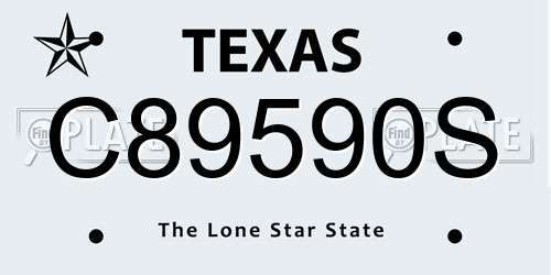 C89590S Texas License Plate