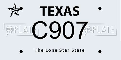 C907 Texas License Plate