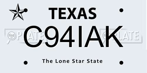 C94IAK Texas License Plate