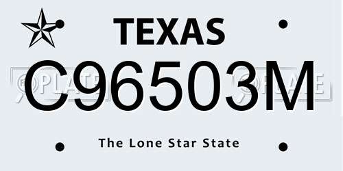 C96503M Texas License Plate