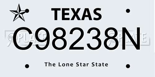 C98238N Texas License Plate
