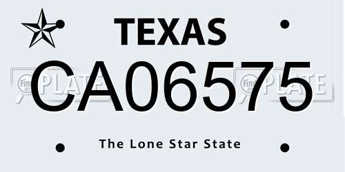 CA06575 Texas License Plate