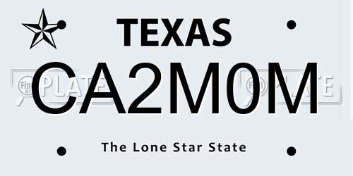 CA2M0M Texas License Plate
