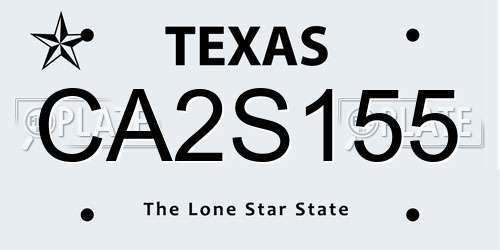 CA2S155 Texas License Plate