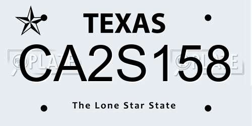 CA2S158 Texas License Plate