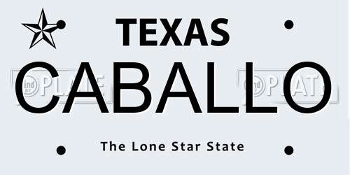 CABALLO Texas License Plate