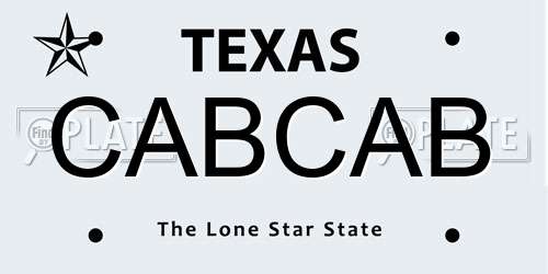 CABCAB Texas License Plate