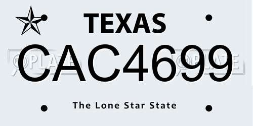 CAC4699 Texas License Plate