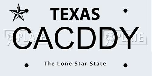CACDDY Texas License Plate