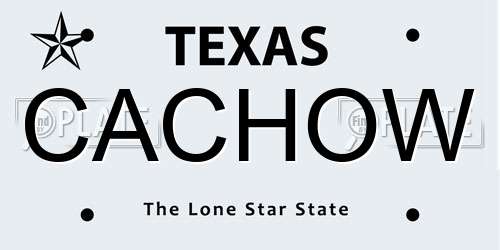 CACHOW Texas License Plate