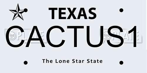 CACTUS1 Texas License Plate